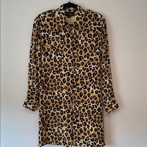 Nicole Miller Long Sleeve Cheetah Print Dress